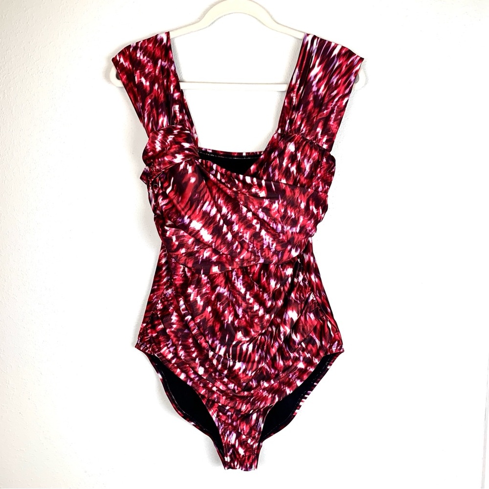 Swimsuits For All Tropiculture “Sphinx” Ruched 1 Pc Slimming Swimsuit, Size 20